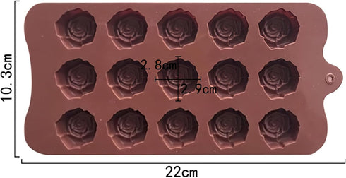 2PCS Non-Stick Candy Silicone Moulds, 15-Cavity Mini Flower Shape Molds for Chocolate Baking, Party & Wedding Gifts