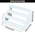 4 Countertop Tier White Wooden Display Stand Step Shelf Organizer for Perfume Skincare Desserts Cupcakes and Cosmetics