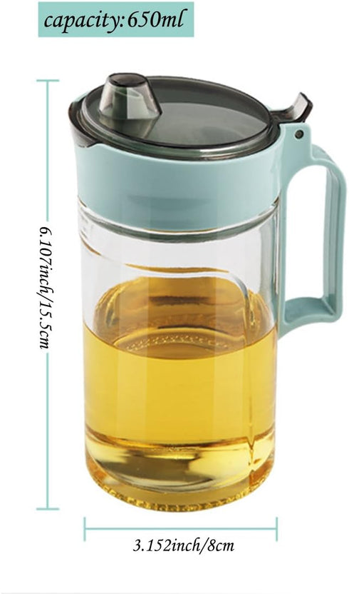 TENTA KITCHEN Olive Oil Vinegar Syrups Bottle Dispenser - 650ml Glass with No Drip Spout