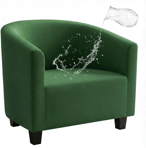 NICEEC Green Club Chair Cover Spandex Stretch Barrel Chair Slipcovers Water Repellent