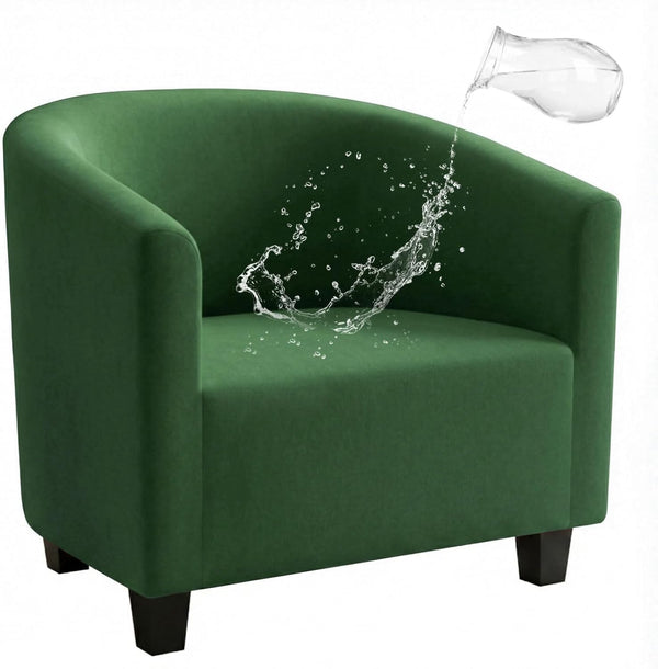 NICEEC Green Club Chair Cover Spandex Stretch Barrel Chair Slipcovers Water Repellent