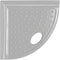 Questech Decor Corner Shower Footrest - Shower Shaving Shelf for Inside Shower Tiled Walls, Cool Gray