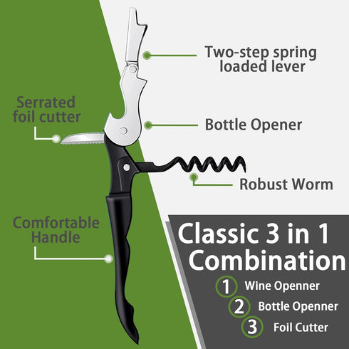 Professional Wine Opener - All-In-One Waiters Corkscrew, Best Choice for Sommeliers, 10 Packs