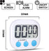 2 Pack Digital Kitchen Timer for Cooking, Big Digits Loud Alarm, Magnetic Backing Stand for Baking, White