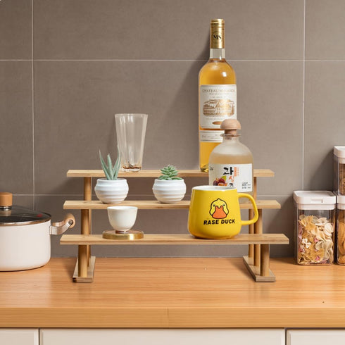 3 Stand3 Tier1Pack CROISSANT Bamboo and Wood Tier Cupcake Stand, Food Display Risers for Party , Statues and Lego