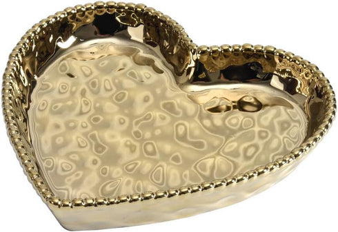 Pampa Bay Love is in the Air Medium Heart Dish, Gold