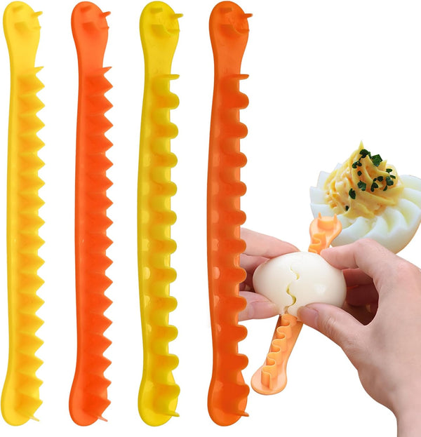 4 PACK Fancy Cut Eggs Cutters, Multi-functional Household Egg Cutter, Exquisite Kitchen Accessories, Easy to Clean