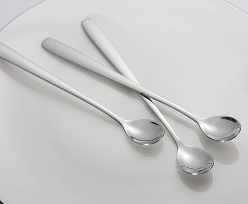 Stainless Steel Iced Tea Spoons Set of 6, Cocktail Stir Sticks for Cold Drinks