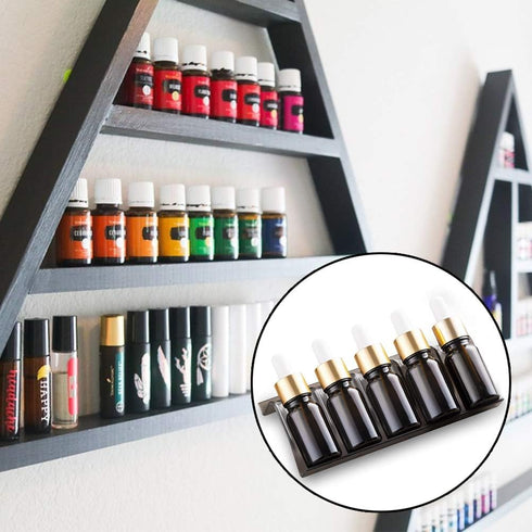 Essential Oils Shelf - Black Storage Rack with Drawer for 5ML-20ML Oils