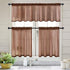 MIULEE Solid Chocolate Brown Kitchen Sheer Valance, 1 Panel Voile Window Curtain for Living Room (60" W x 18" L)