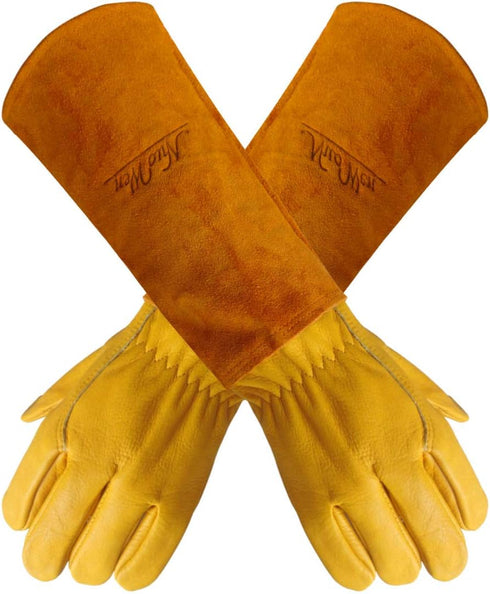 X-Small Yellow Thornproof Garden Gloves for Women and Men