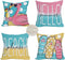 2 Pack Waterproof Outdoor Summer Beach Throw Pillow Covers 16x16 Inch, Flamingo Tropical Flower Decoration
