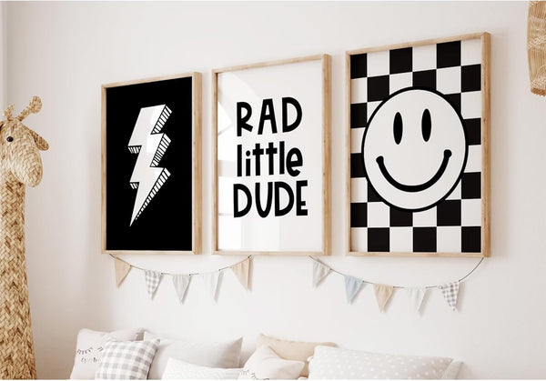 Joocrise Boys Room Wall Art Decor Set of 3 Toddler Nursery Canvas Wall