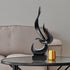 Paytonture Black Fire Flame Sculpture, Modern Abstract Resin Statue, Art Statue Home Decor for Living Room TV Stand