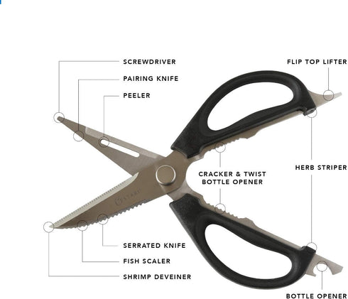 Kitchen Scissors: Heavy Duty Stainless Steel Utility Kitchen Shears for Poultry, Vegetables, Meat, Seafood, Herbs |