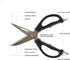 Kitchen Scissors: Heavy Duty Stainless Steel Utility Kitchen Shears for Poultry, Vegetables, Meat, Seafood, Herbs |