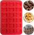 4 Pcs Silicone Candy Chocolate Molds, FineGood Puppy Dog Paw & Bone Shaped Ice Cube Trays, Red, Blue, Purple, Pink