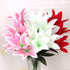 Artificial Lily - 10 Heads Fake Flower Bouquet for Wedding Party Decor, Home, Hotel, Office, Garden Craft Art (Orange)