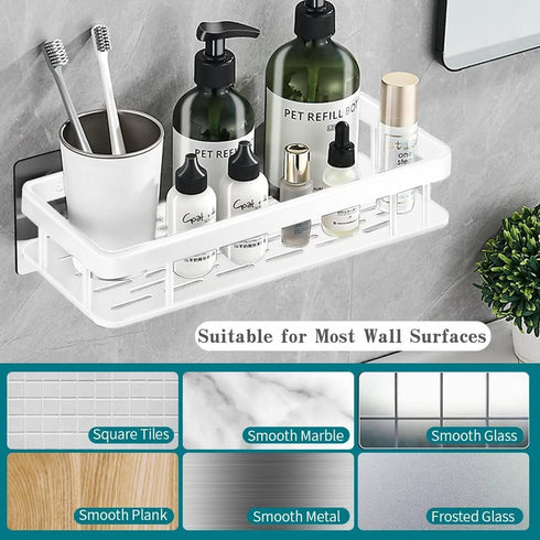 3 Pack Shower Caddy, Shelf for Inside Shower, Rustproof Aluminium Bath Organizers, No Drilling Shelves with Soap Holder