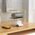 Toowood 2 Pack, Trash Bag Holders with Bamboo Lids Garbage Bag Dispenser with Lid, Open Front Stackable Storage Bins