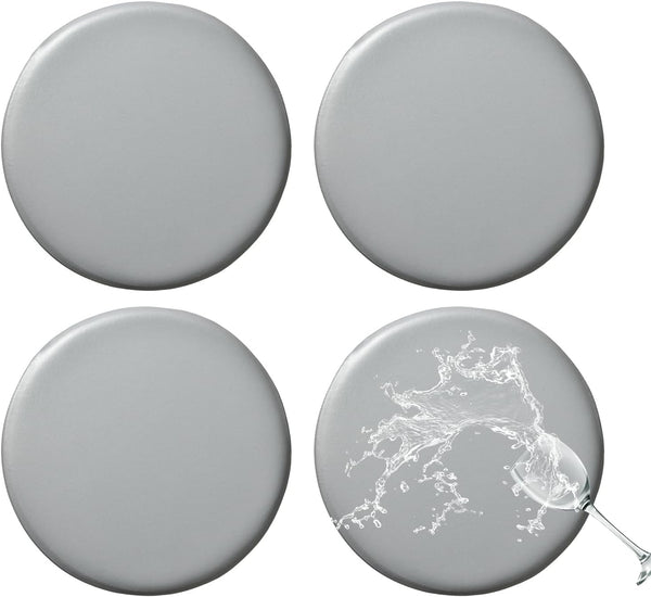 FUANGUI Bar Stool Covers Round Set of 4, Waterproof PU Seat Covers