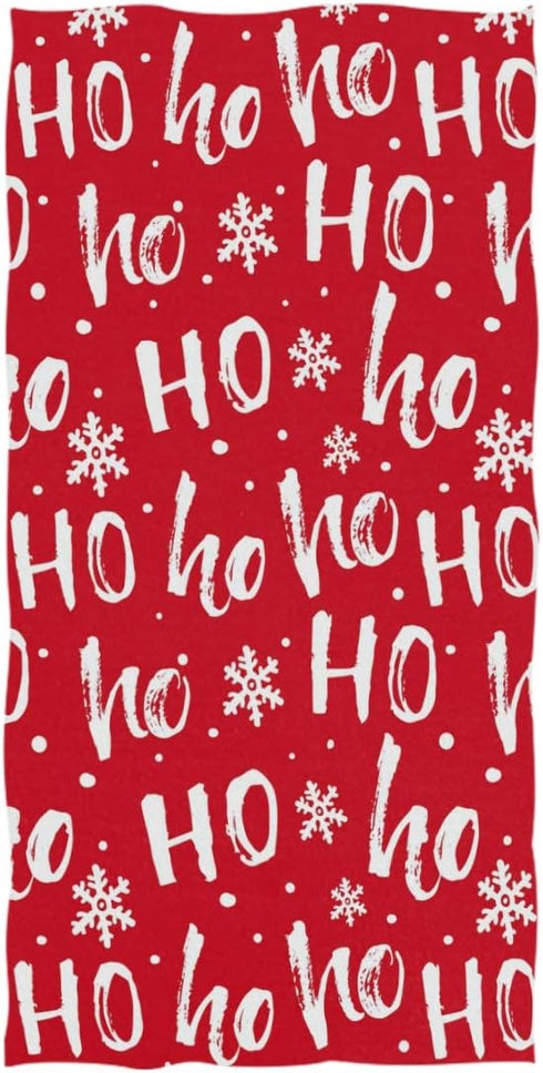 Naanle Stylish Christmas Santa Claus Bath Towel, Large Hand Towels for Bathroom, Hotel, Gym, Spa
