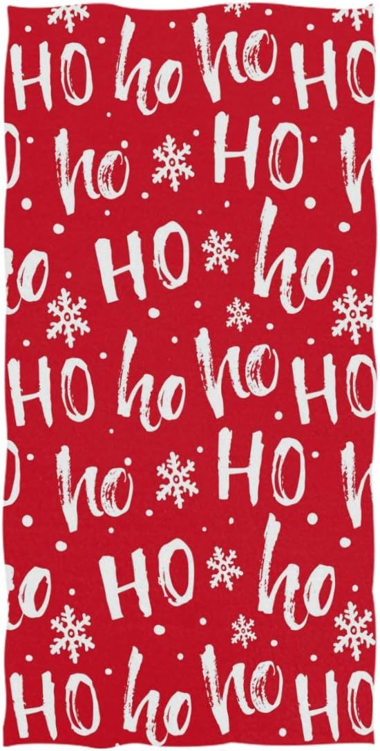 Naanle Stylish Christmas Santa Claus Bath Towel, Large Hand Towels for Bathroom, Hotel, Gym, Spa