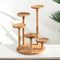 SRTFINE 5 Tiered Desk Plant Stand Round Bamboo Plant Shelf Tabletop Succulent Herb