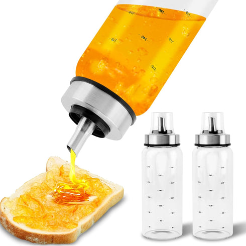 Loyanger 10 OZ Container(COLOR:2pcs) Honey Dispenser No Drip, Honey Jar Maple Syrup Dispenser, Glass Honey' Dispenser