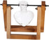 1 Kingbuy Terrarium with Wooden Stand, Desktop Propagation Station, Air Plant Holder, Metal Swivel Holder