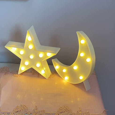 ZUOKEMY 3Pcs Decorative LED Crescent Moon Star Cloud Night Light Can Be Hung On The Wall ChildrenS Room Room Light