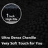 Black Bathroom Rug Chenille 3-Piece Set, Extra Soft and Absorbent Shag Bathroom Mats