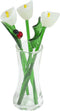 Red Co. Decorative Glass Flower Bouquet with Vase, Gift Boxed, White Calla Lilies