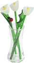 Red Co. Decorative Glass Flower Bouquet with Vase, Gift Boxed, White Calla Lilies