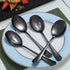 Black Kyraton Titanium Plating Serving Set - 4 Pieces with 2 Spoons and 2 Slotted Spoons