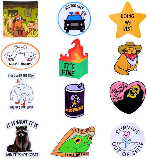 YJ PREMIUMS 12PC Funny Fridge Magnets Cute Sassy Quirky Novelty Magnet for Kitchen, Car, Desk, Meme Gifts