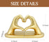 Book Ends for Shelves, Gold Heart Hands Decorative Bookends Book Holder for Bookshelf Decor, Unique Book Holders Heavy