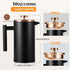 1500ml, 50oz, Stainless Steel French Press Coffee Maker Black Double-Wall Insulated Large French Coffee Press