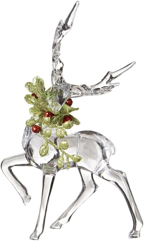 Ganz H4 Kissing Krystals Christmas Acrylic 6in Mistletoe Reindeer Figurine, KK343