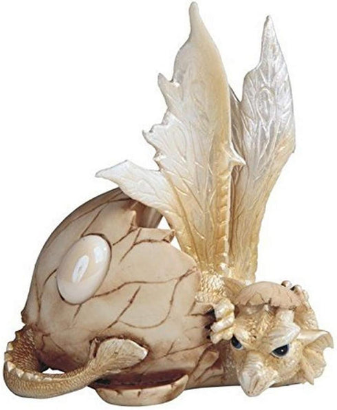 George S. Chen Imports SS-G-71529 Dragon Egg Statue Figurine with October Birthstone, 5", Opal White