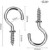 Aylifu 100pcs 3/4" Silver Metal Cup Hooks, Screw-in Hooks for Hanging Plants, Mugs, Jewelry, Decor, Organizer