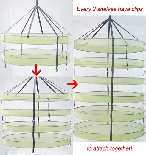 3 36 Inch HORTIPOTS Herb Drying Rack ft Hanging Dry Net for Curing Hydroponic Herb Vegetable Fruit Flower