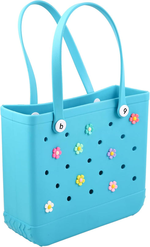 8 Pcs Flower Charm Accessory for Bogg Bags and Simply Southern Totes, Decorative Accessories for Beach Tote Bags