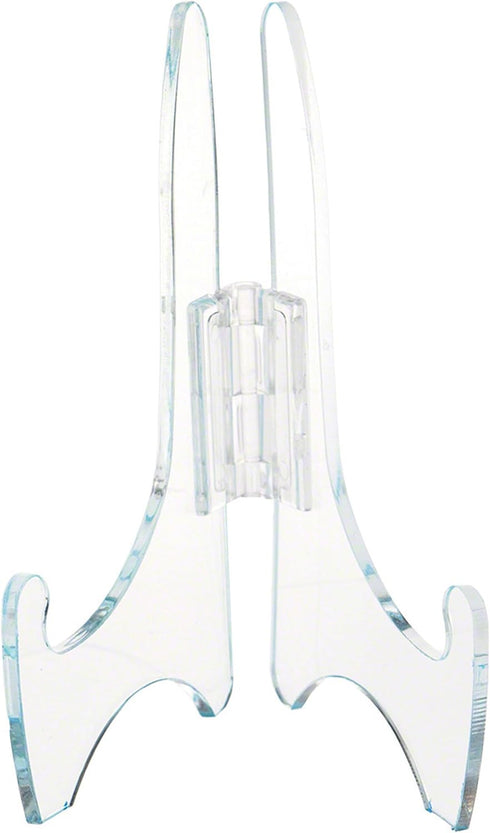 Plymor Clear Acrylic Adjustable Folding Display Easel, 5" H x 3.5" D (For 8" Plates)