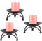 Pillar Candle Holder Set of 3, Black Iron Candle Stand, Candlesticks for Party Wedding Table Home Decoration