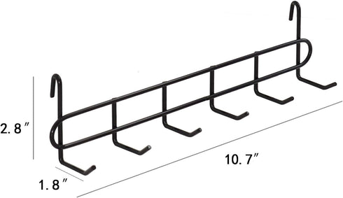 FRIADE 2 Pack Storage Hooks Rack, Iron Wire Grid Hooks for Wall Mount Storage and Display (Black)
