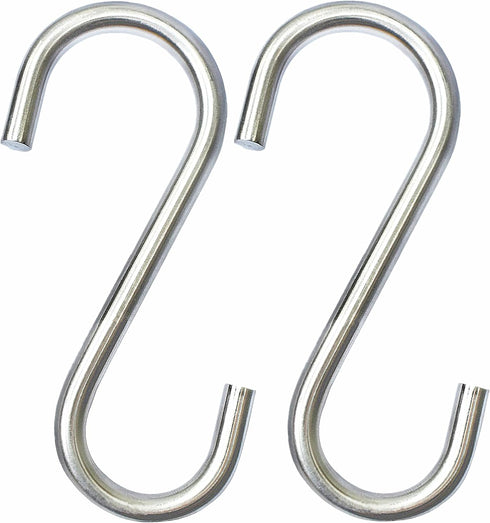 Heavy Duty S Hooks, Large 304 Stainless Steel Metal Hook, Rust Proof for Garden Outdoor Tools