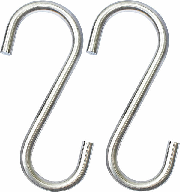 Heavy Duty S Hooks, Large 304 Stainless Steel Metal Hook, Rust Proof for Garden Outdoor Tools