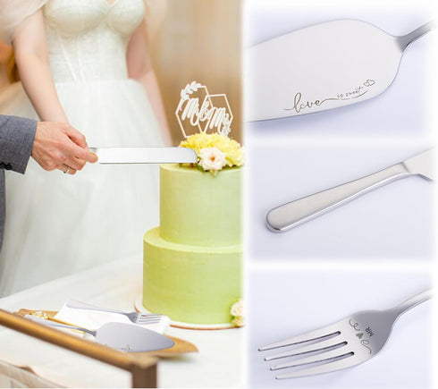 Cake Cutting Set for Wedding, Knife and Server Set, Forks and Cutter Pie Spatula, Birthday Anniversary Christmas Gift