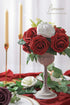 Floroom Artificial Flowers 25pcs Real Looking White Foam Fake Roses with Stems for DIY Wedding Bouquets